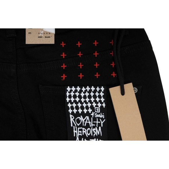 Ksubi Mens Jeans 33x33 Black Red Slim Tappered Fit Chitch Laid Back Denim BNWT - Picture 11 of 11